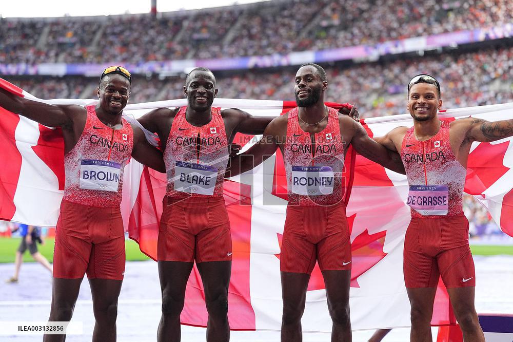 (PARIS2024) FRANCE-PARIS-OLY-ATHLETICS-4X100M RELAY-MEN