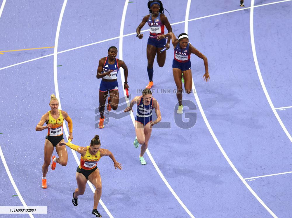 (PARIS2024) FRANCE-PARIS-OLY-ATHLETICS-4X100M RELAY-WOMEN