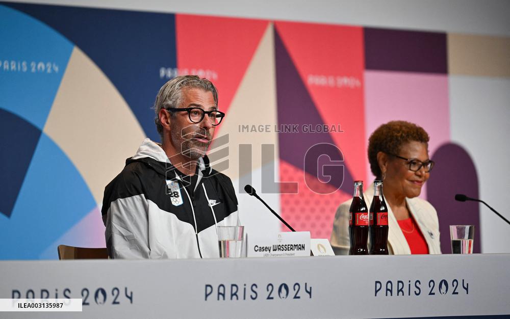 (PARIS2024) FRANCE-PARIS-OLY-IOC-PRESS CONFERENCE-LA28