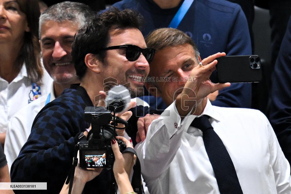 Paris 2024 - Emmanuel And Brigitte Macron At France v USA Basketball Final