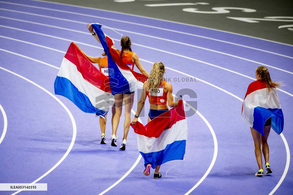 Paris 2024 - Athletics - Dutch Team Wins Silver In Women's 4x400m Relay