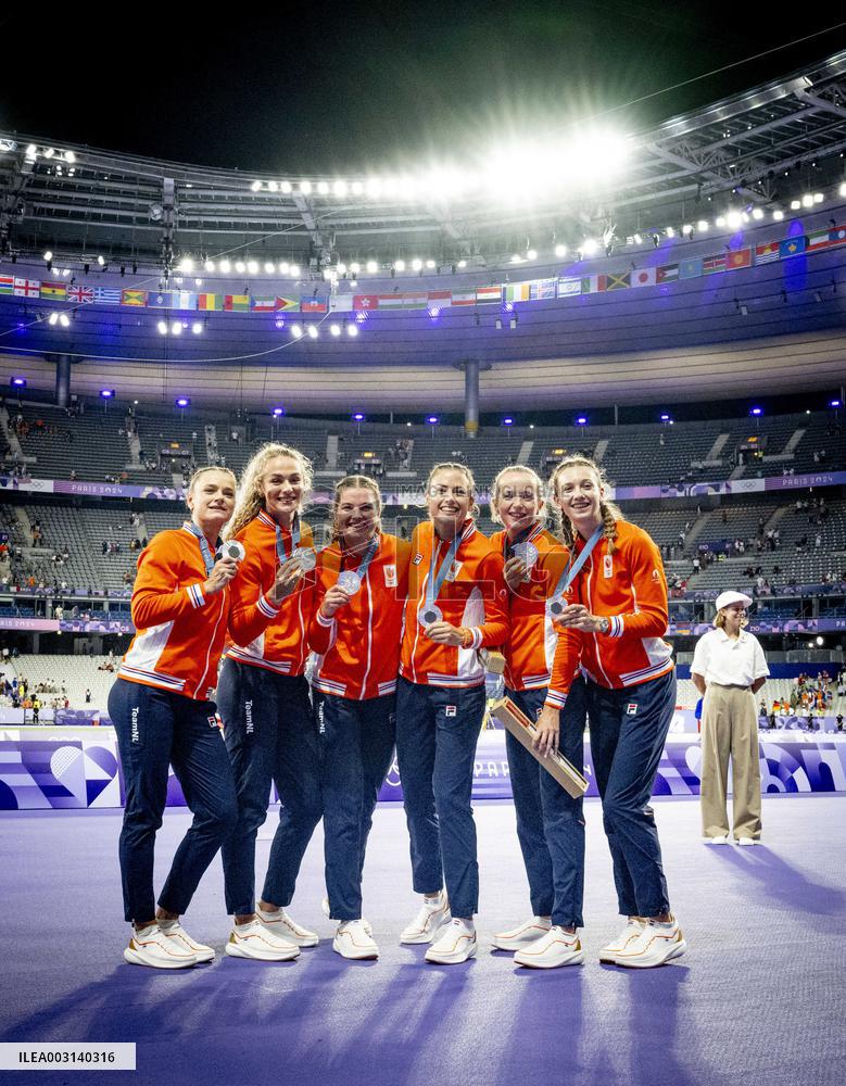 Paris 2024 - Athletics - Dutch Team Wins Silver In Women's 4x400m Relay