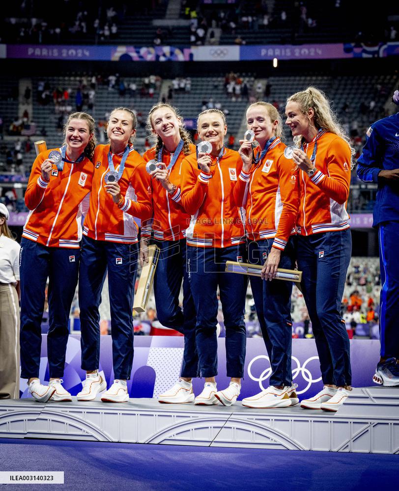 Paris 2024 - Athletics - Dutch Team Wins Silver In Women's 4x400m Relay