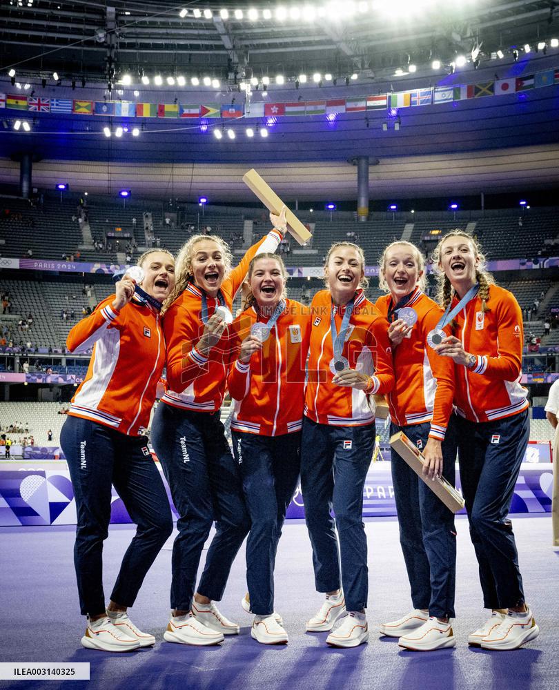 Paris 2024 - Athletics - Dutch Team Wins Silver In Women's 4x400m Relay
