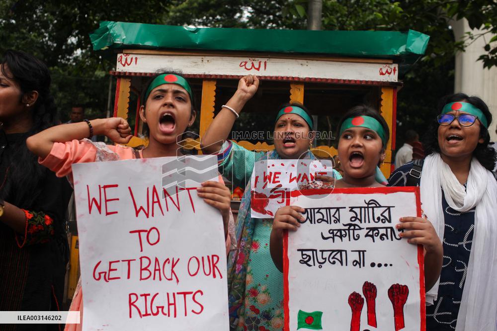 Hindu Community Protests Against Violence - Dhaka