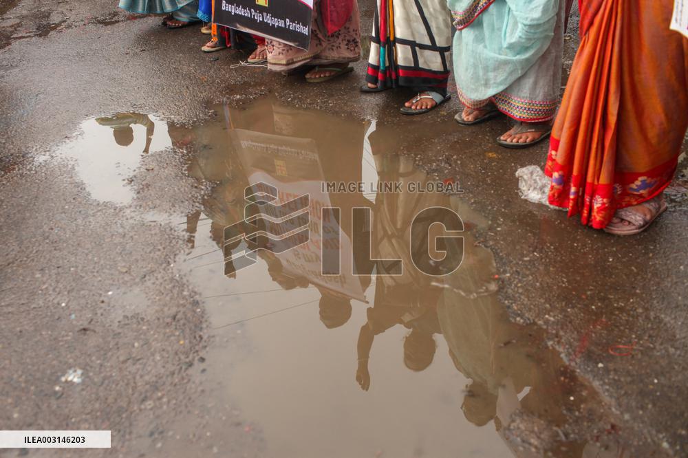 Hindu Community Protests Against Violence - Dhaka