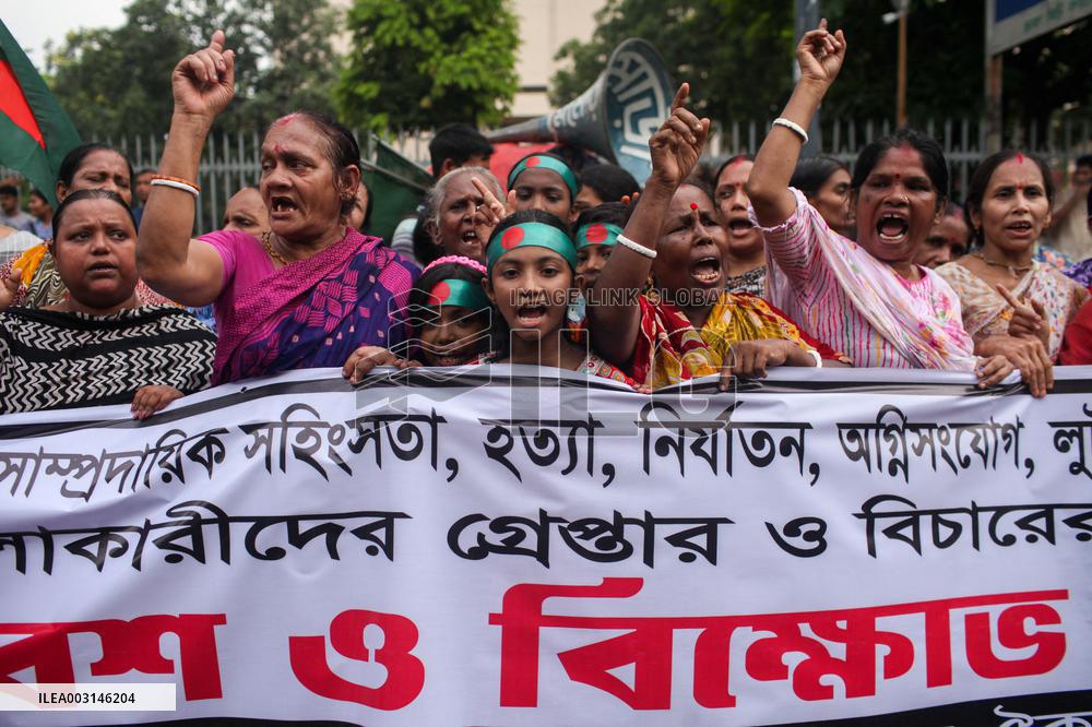 Hindu Community Protests Against Violence - Dhaka