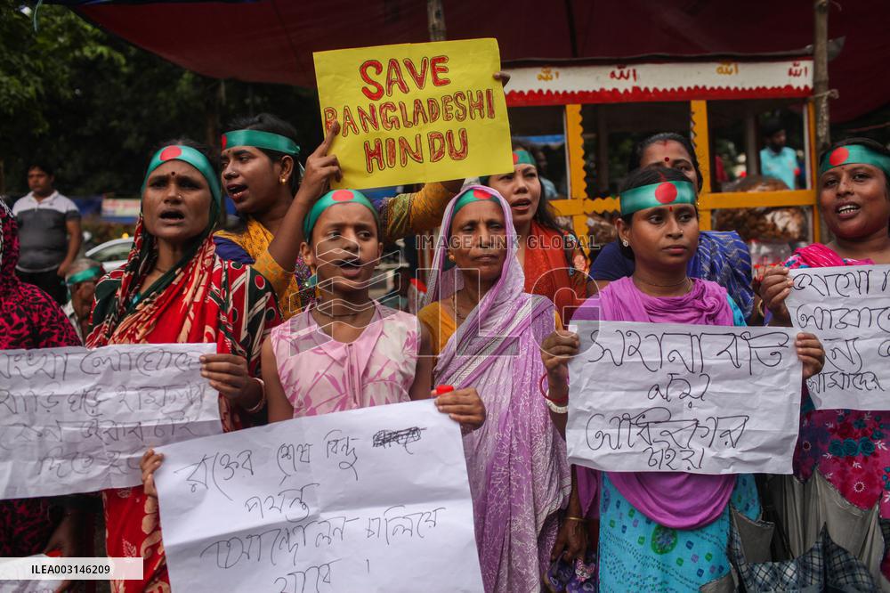 Hindu Community Protests Against Violence - Dhaka