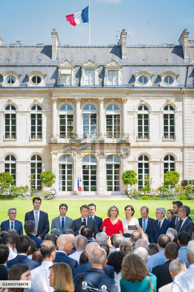 Paris 2024 - Meeting for contributors to the Paris 2024 Olympic Games at the Elysee