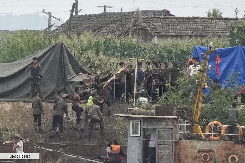 Aftermath of heavy rain in N. Korea
