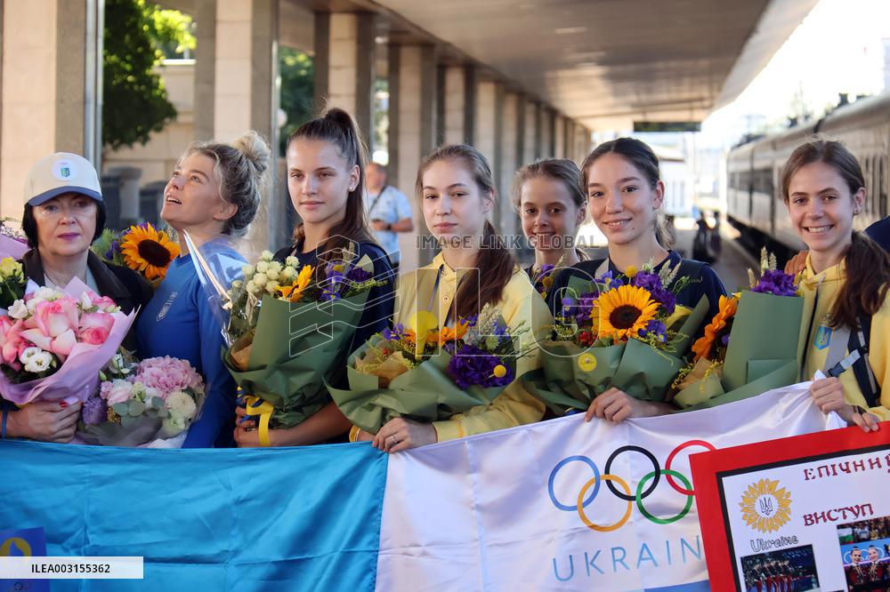 Ukrainian rhythmic gymnasts return from Paris 2024 Olympic Games
