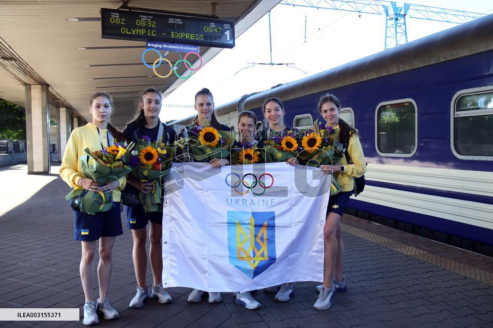 Ukrainian rhythmic gymnasts return from Paris 2024 Olympic Games