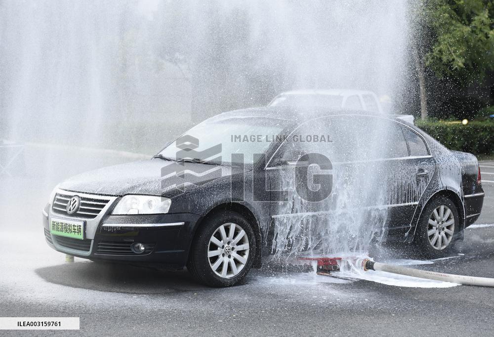 New Energy Electric Vehicle Fire Drill