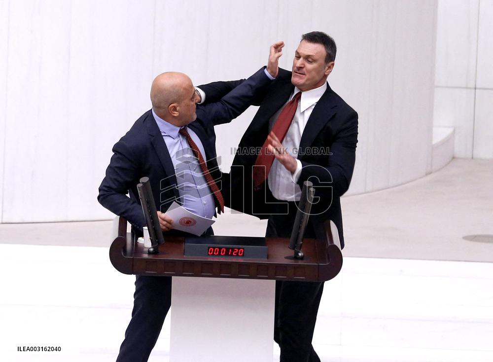 Turkish MPs Brawl During Debate On Jailed Opposition Lawmaker - Ankara