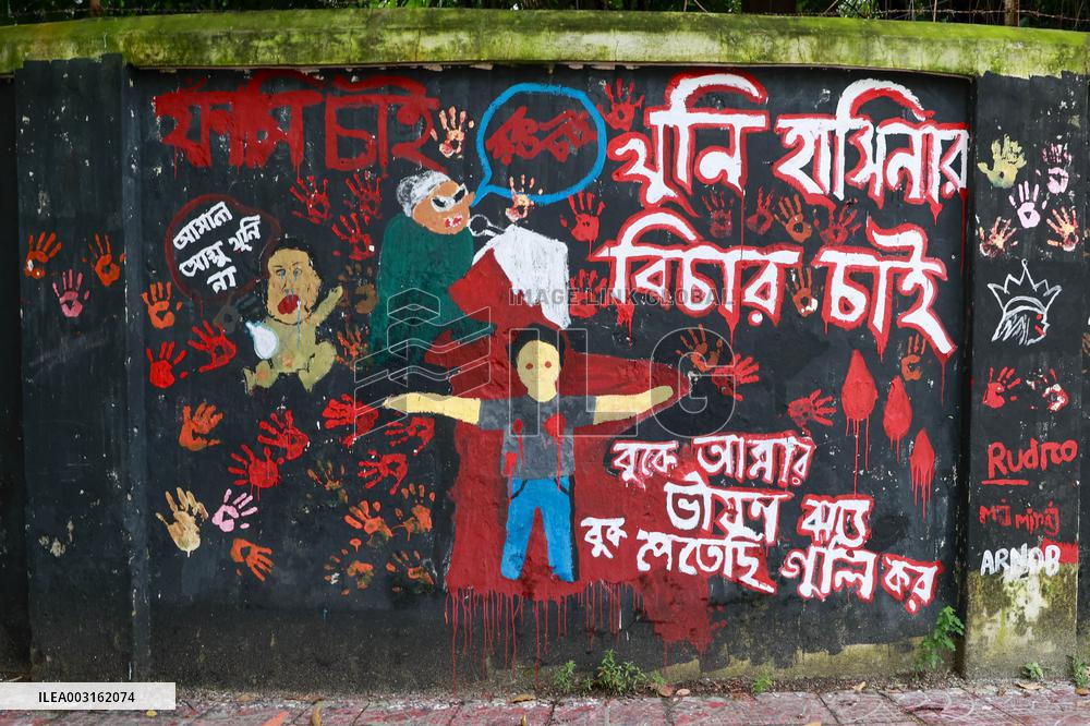 Graffiti With Protest Messages - Dhaka
