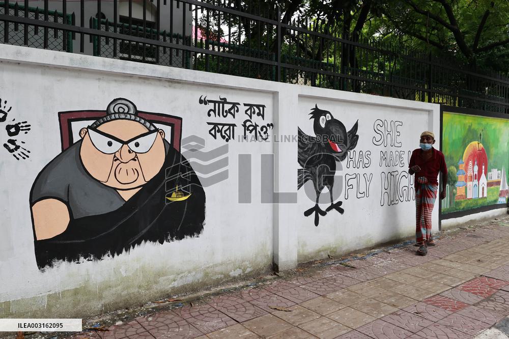 Graffiti With Protest Messages - Dhaka