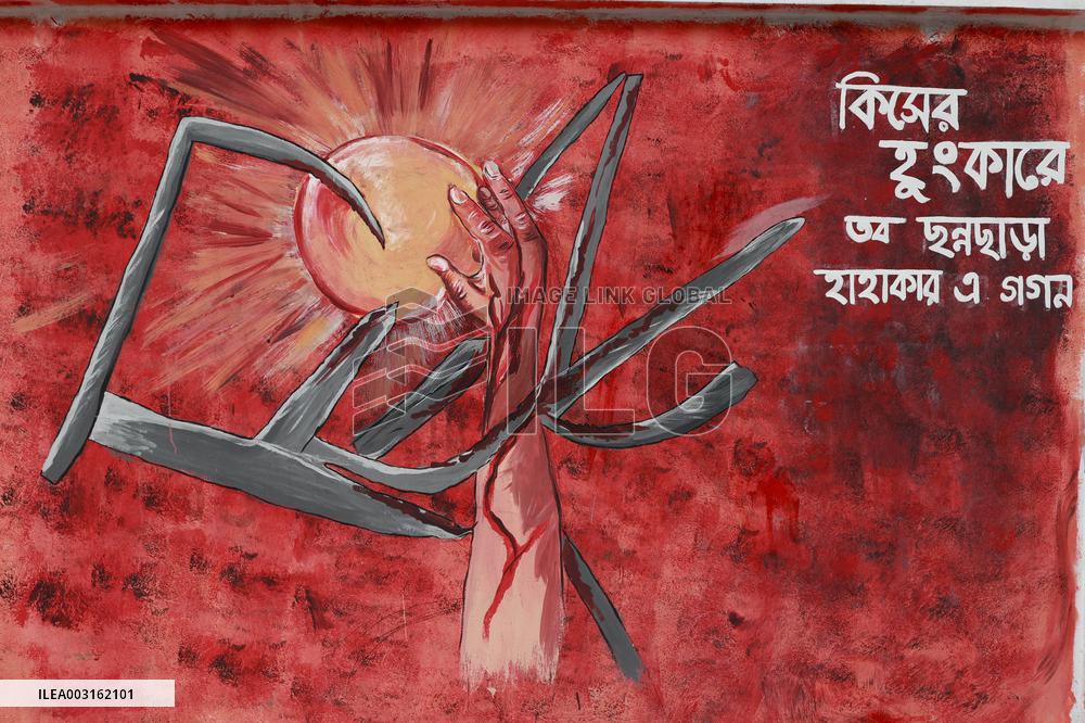 Graffiti With Protest Messages - Dhaka