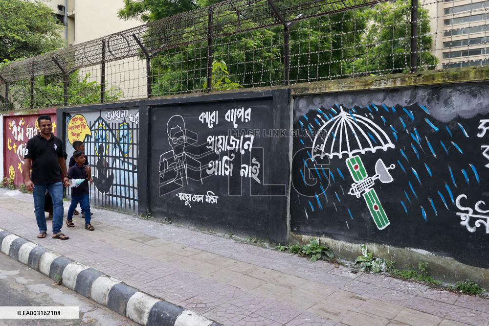 Graffiti With Protest Messages - Dhaka