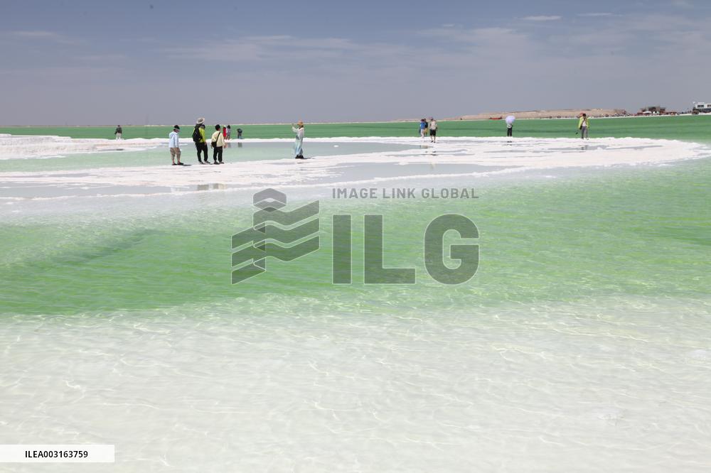 Tourists Visit Qarhan Salt Lake in Haixi