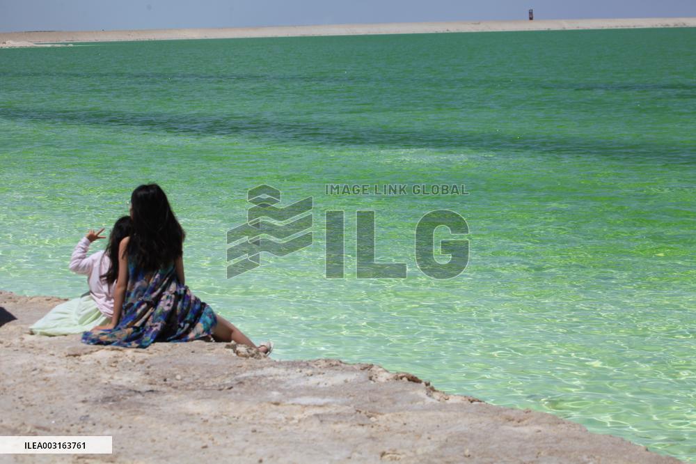 Tourists Visit Qarhan Salt Lake in Haixi