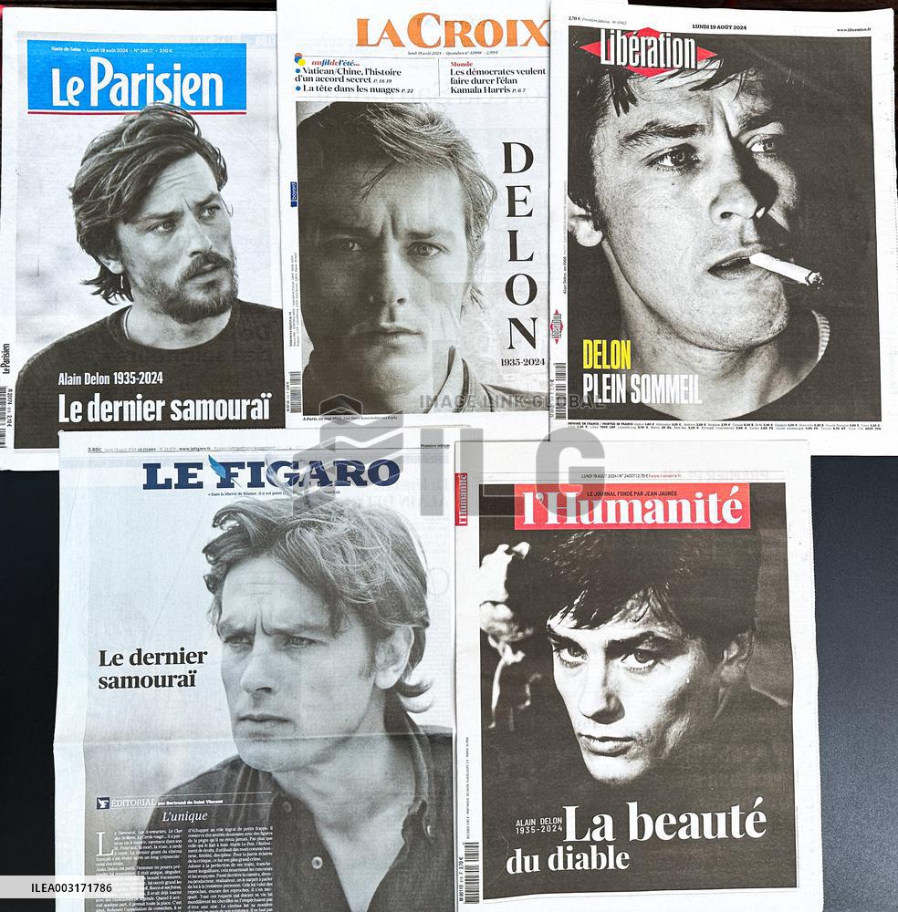 Papers React To Alain Delon’s Death - Paris