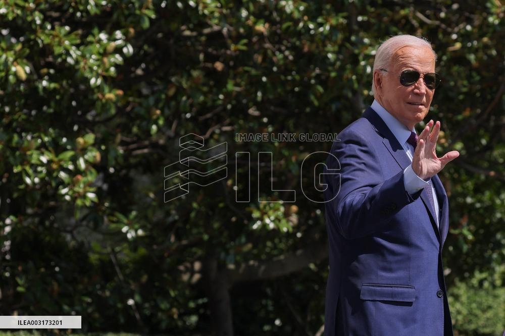 President Joe Biden Departs For The Democratic National Convention In Chicago