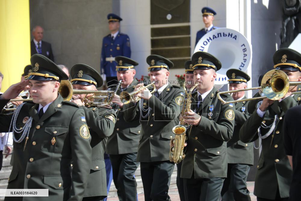 Flag-hoisting ceremony at Ukrainian parliament