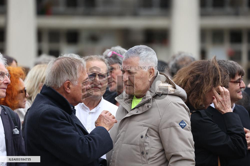 Funeral Of Patrice Laffont At The Pere Lachaise Cemetery