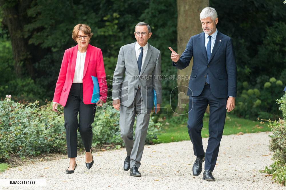 President Macron Meets with LR Party Leaders - Paris