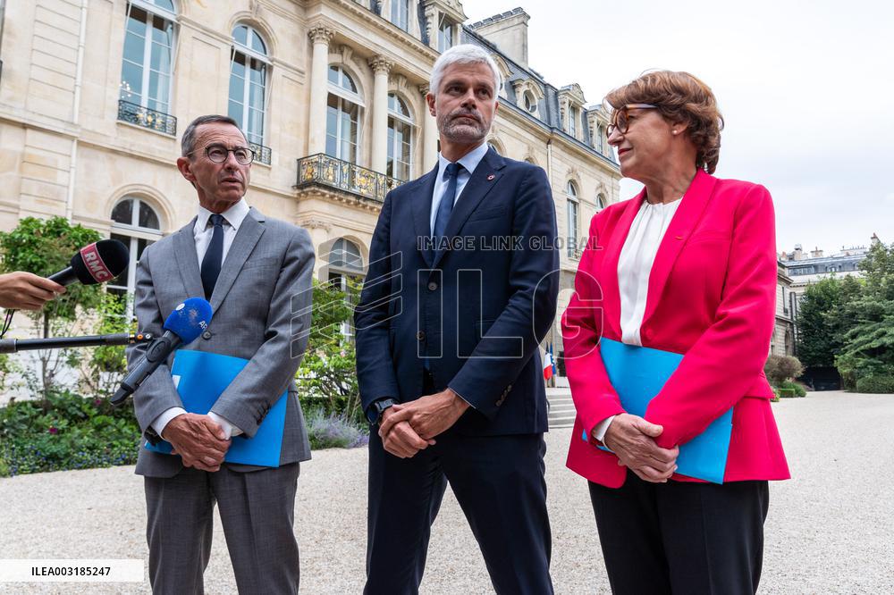 President Macron Meets with LR Party Leaders - Paris