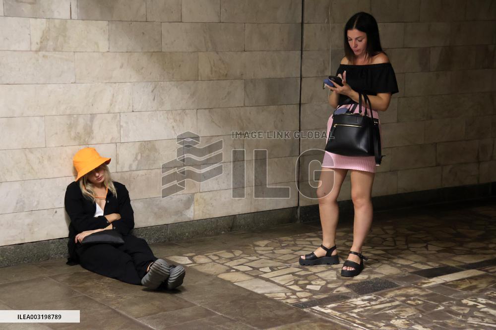 Kyiv residents shelter in Kyiv Metro during massive Russian drone and missile attack