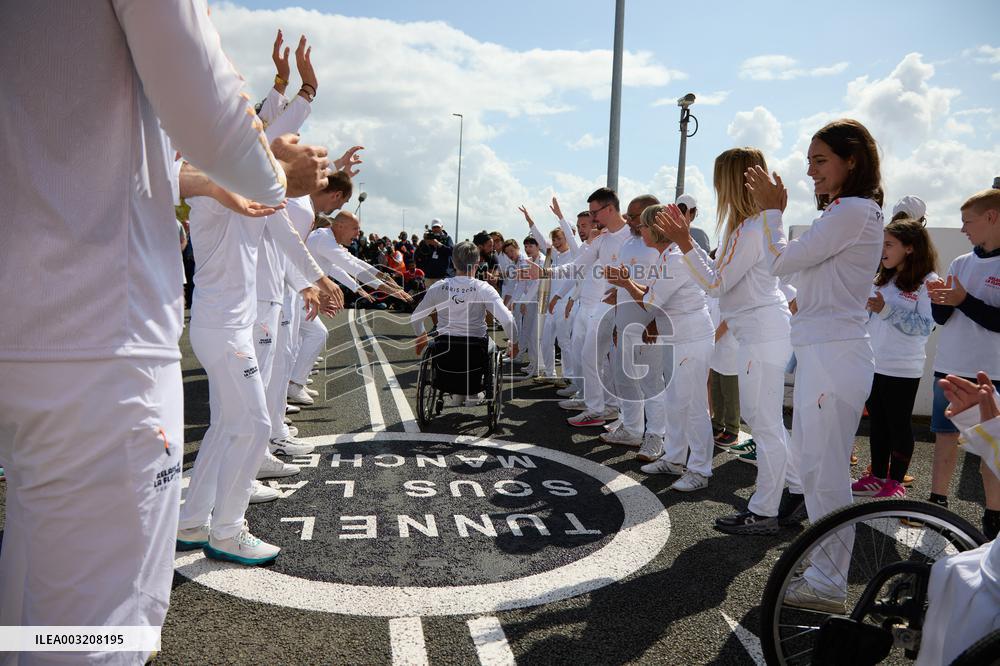Paris 2024 Paralympics - Paralympic torch starts festive tour of France following historic Channel Tunnel crossing