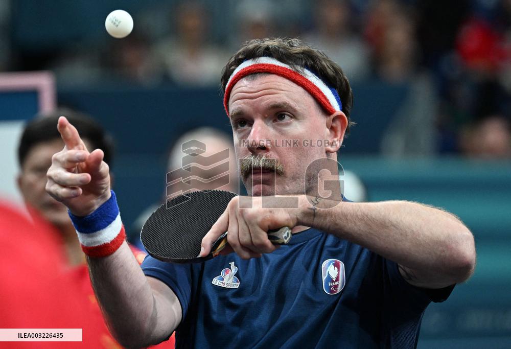Paris 2024 Paralympics - Table Tennis - Flora Vautier and Florian Merrien Competing