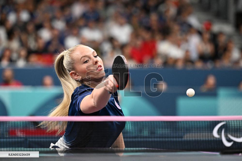 Paris 2024 Paralympics - Table Tennis - Flora Vautier and Florian Merrien Competing