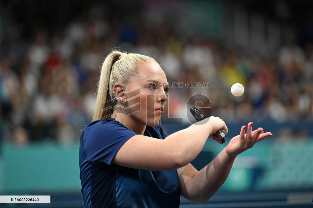 Paris 2024 Paralympics - Table Tennis - Flora Vautier and Florian Merrien Competing