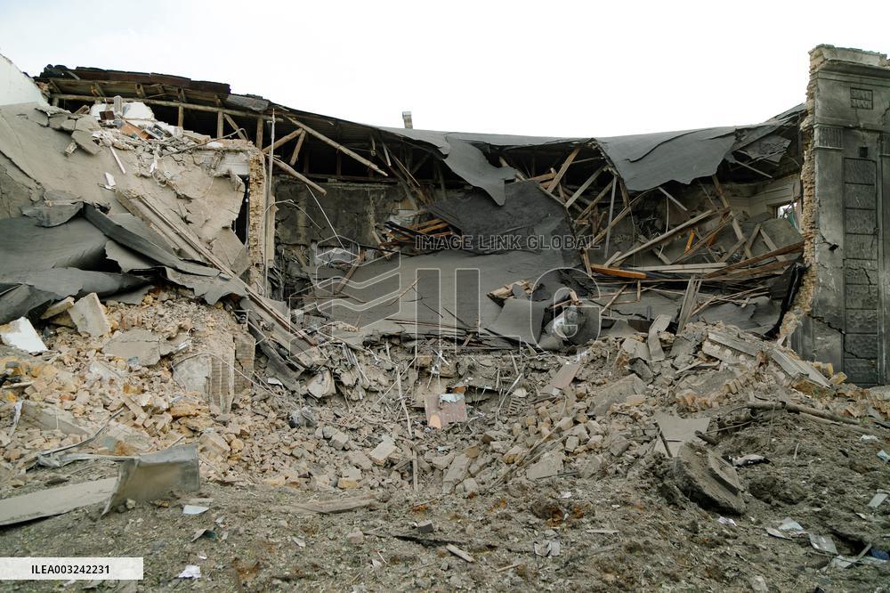 Consequences of Russian missile attack in Kyiv