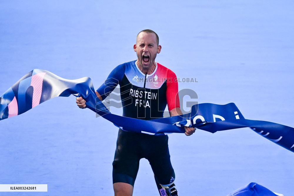 Paris 2024 Paralympics - Para Triathlon - Jules Ribstein Wins Gold