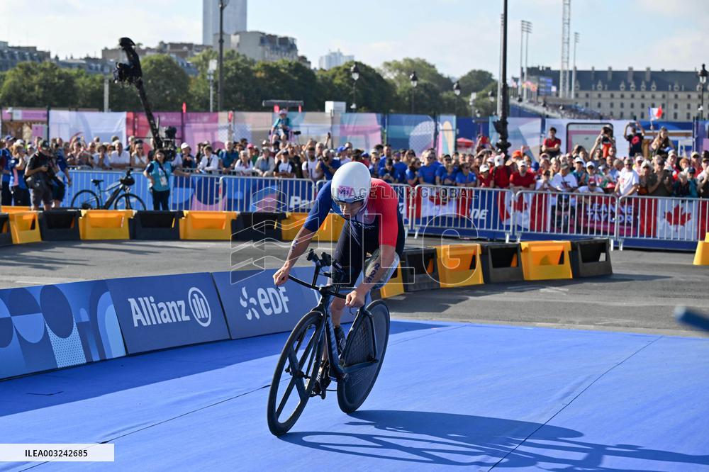 Paris 2024 Paralympics - Para Triathlon - Jules Ribstein Wins Gold