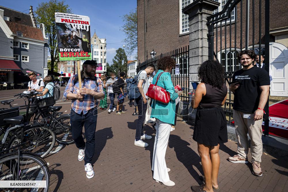 Pro Palestine Protest At University Of Amsterdam