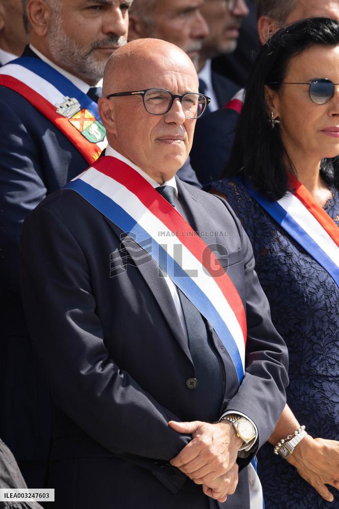 Tribute Ceremony For Gendarme Killed During A Road Check - Nice