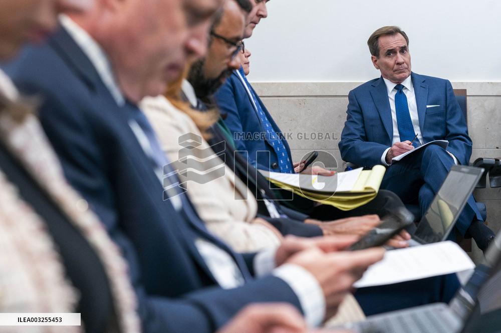 White House National Security Communications Advisor John Kirby and White House Press Secretary Karine Jean-Pierre hold daily pr