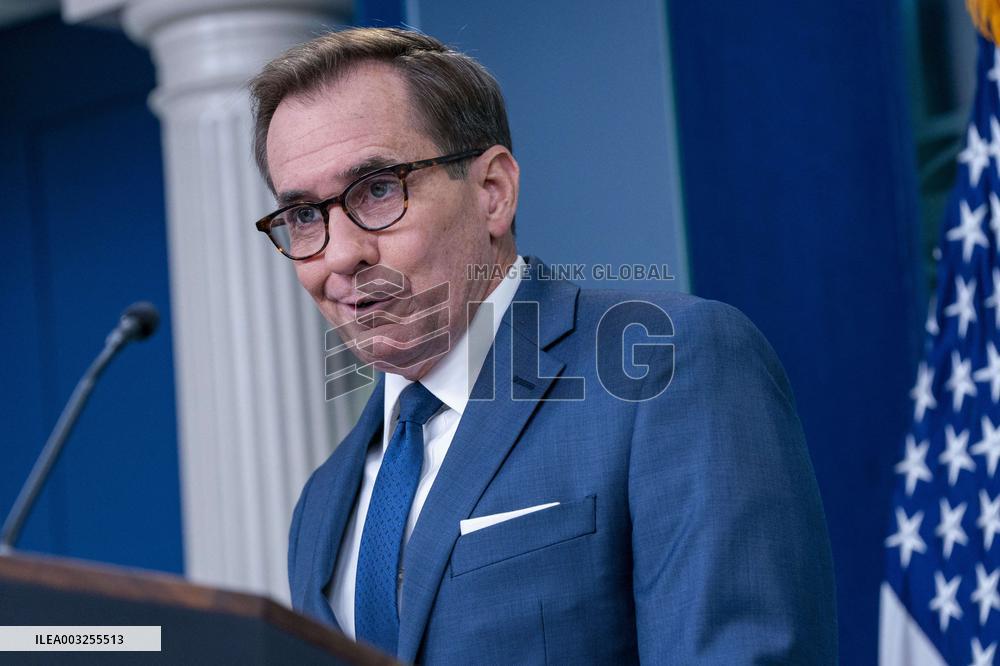 White House National Security Communications Advisor John Kirby and White House Press Secretary Karine Jean-Pierre hold daily pr