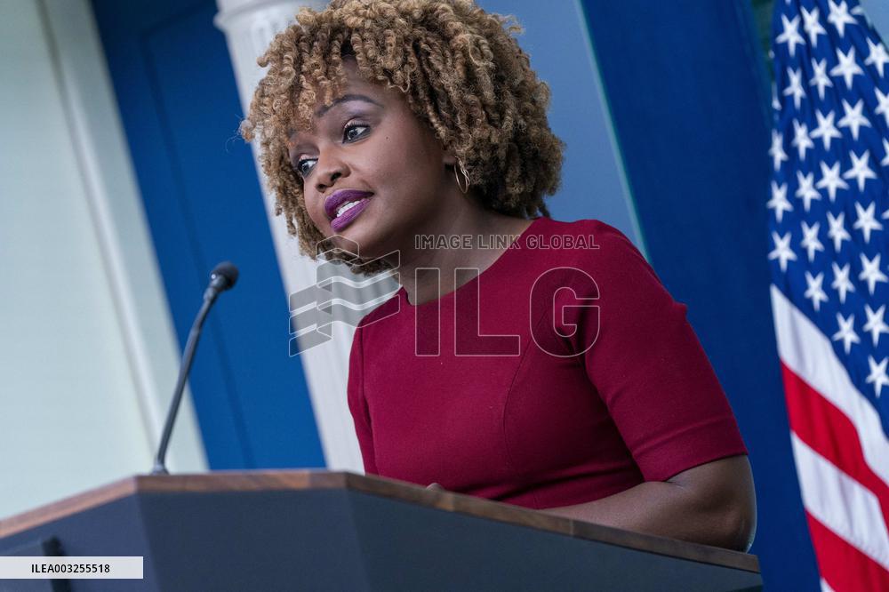White House National Security Communications Advisor John Kirby and White House Press Secretary Karine Jean-Pierre hold daily pr