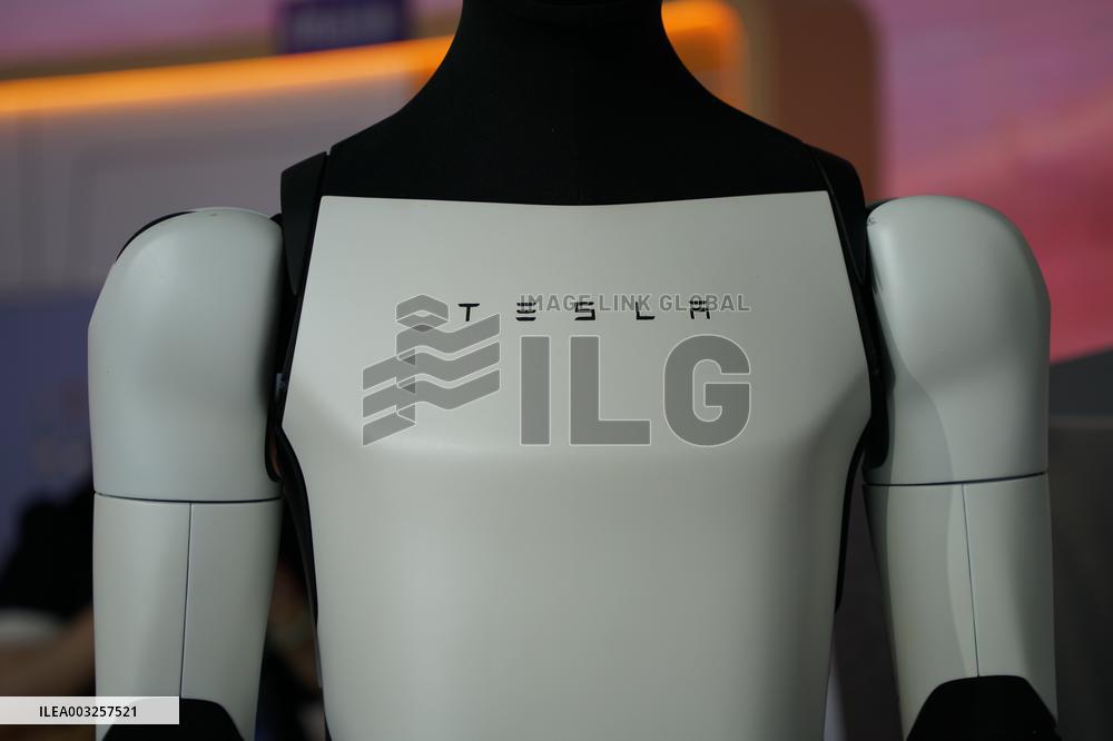 Tesla's Humanoid Robot And Cybertruck at the Bund Conference in Shanghai