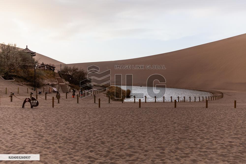 Mingsha Mountain Crescent Spring in Jiuquan