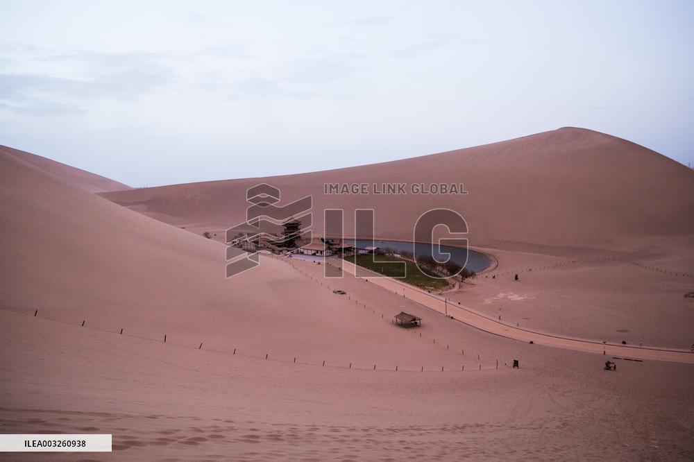 Mingsha Mountain Crescent Spring in Jiuquan