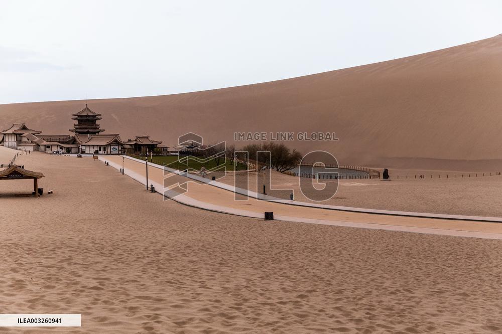 Mingsha Mountain Crescent Spring in Jiuquan