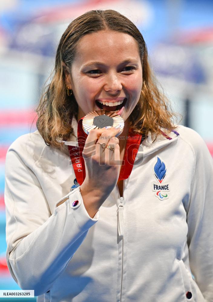 Paris 2024 Paralympics - 100m Backstroke - Emeline Pierre Wins Bronze