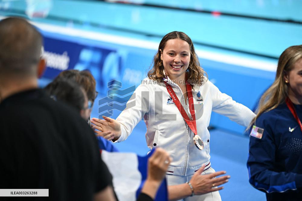 Paris 2024 Paralympics - 100m Backstroke - Emeline Pierre Wins Bronze