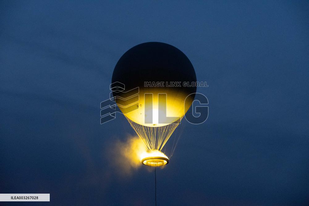 Paris 2024 - Flying Olympic Cauldron Illustration